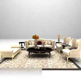 Luxury Sofa European 3d model