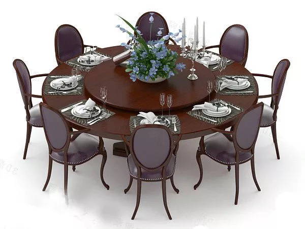 Mahogany Round Dinning Table 3d model Mahogany Round Dinning Table 3d model