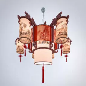 Mahogany Chandelier Furniture 3d model