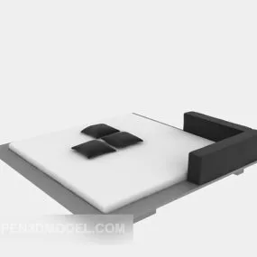 White Mattress Bed 3d model