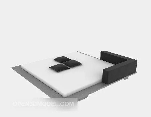 White Mattress Bed 3d model White Mattress Bed 3d model