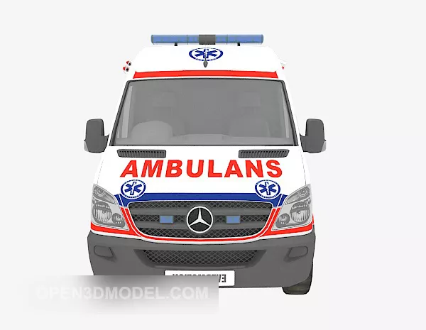 Medical Wheel Cart With Equipment 3d model