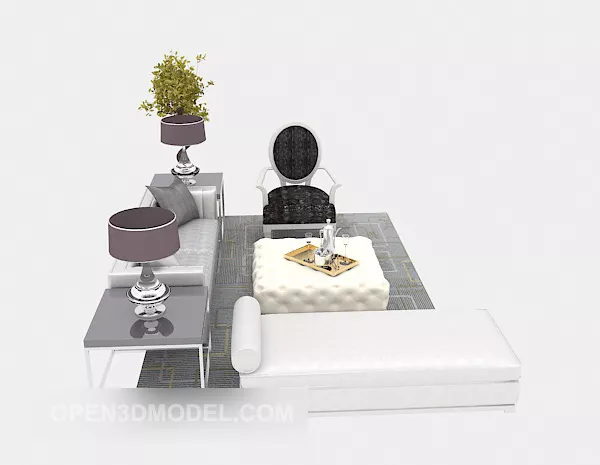Mediterranean Sofa 3d model Mediterranean Sofa 3d model
