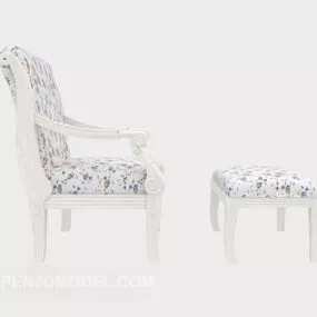 Mediterranean Home Single Sofa 3d model