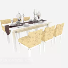 Mediterranean Simple Dining Table 3d model
