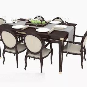 Mediterranean Table Chair Furniture 3d model