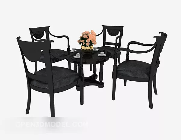 Mediterranean Table Chair 3d model Mediterranean Table Chair 3d model