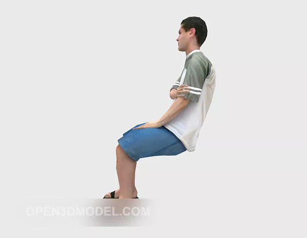 Character Men In Sweatshirt 3d model Character Men In Sweatshirt 3d model