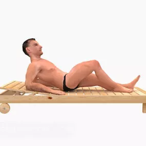 Men On Recliner Character 3d model