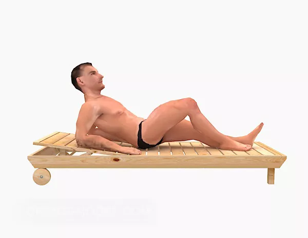 Men On Recliner Character 3d model Men On Recliner Character 3d model