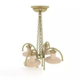 Metal European Chandelier 3d model