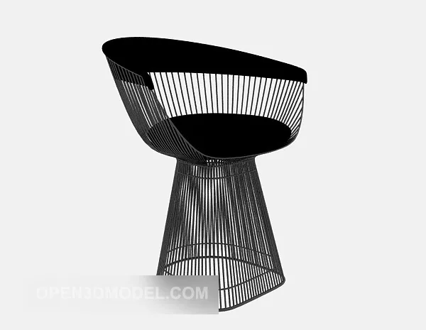 Wood Stool With Porcelain Vase 3d model