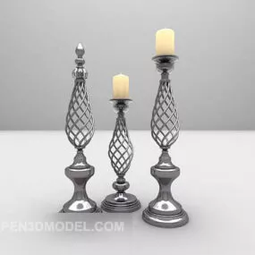 Classic Metal Candlestick 3d model