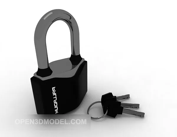 Padlock With Key 3d model