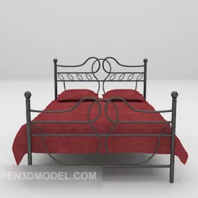 Metal Material Bed Furniture 3d model