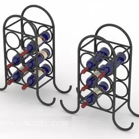 Metal Wine Rack Furniture 3d model