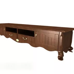 Mirror European Vintage Tv Cabinet 3d model
