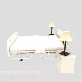 Mobile Home Bed With Nightstand 3d model
