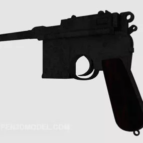 Modern Black Pistol Decoration 3d model