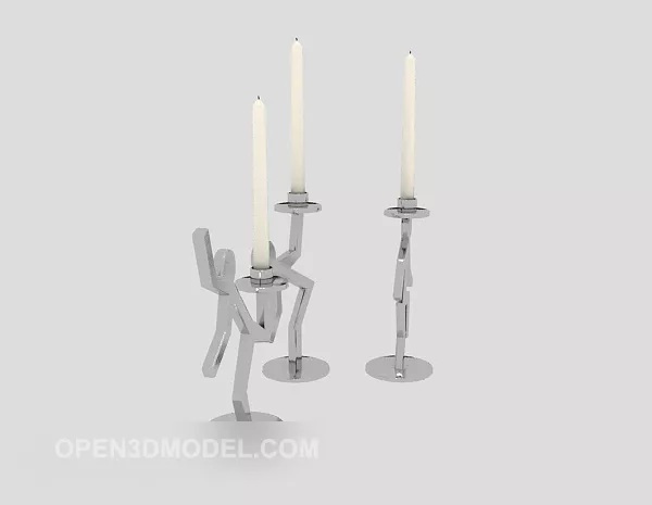 Candlestick Light With Angel Sculpture 3d model