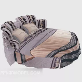 Modern Creative Round Bed 3d model