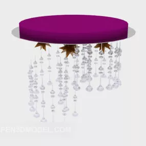 Modern Round Shade Crystal Chandelier 3d model