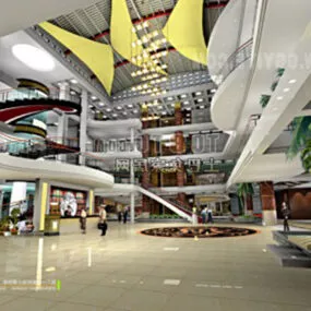 Modern Hotel Lobby 3d model