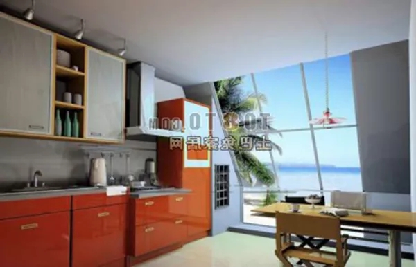Kitchen Design Big Glass Windows Interior 3d model Kitchen Design Big Glass Windows Interior 3d model