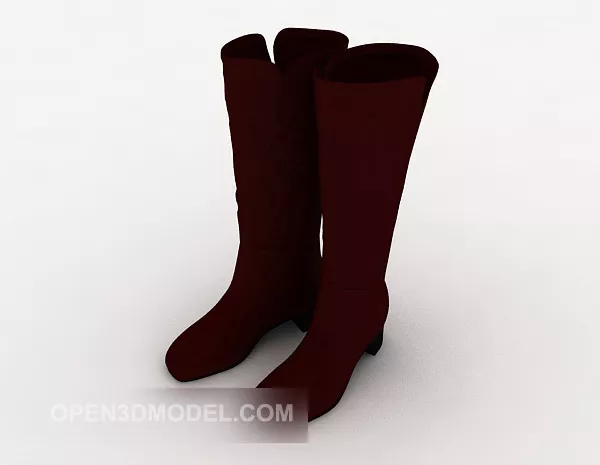 Red Leather Ladies Boots 3d model Red Leather Ladies Boots 3d model