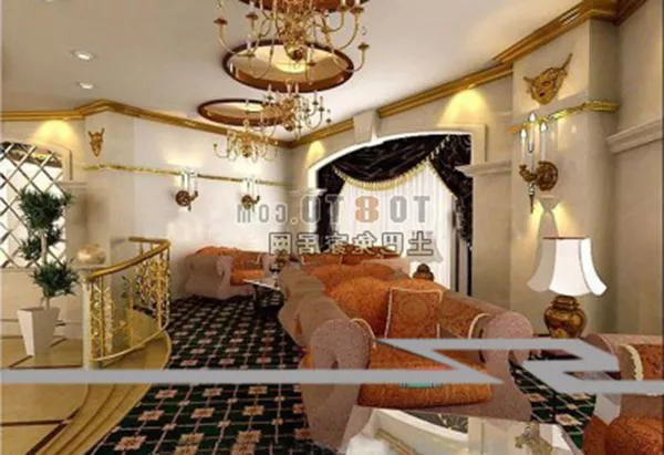 Modern Living Room Antique Lamp 3d model Modern Living Room Antique Lamp 3d model