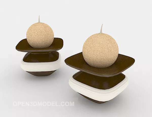 Candlestick With Silver Stand 3d model