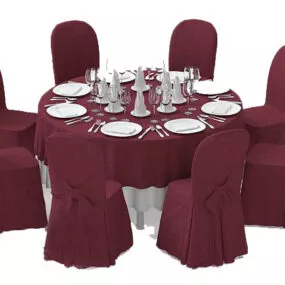Wedding Restaurant Table Furniture 3d model