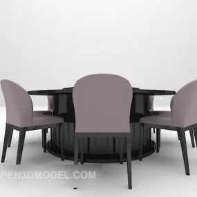 Restaurant Modern Round Table Chair 3d model