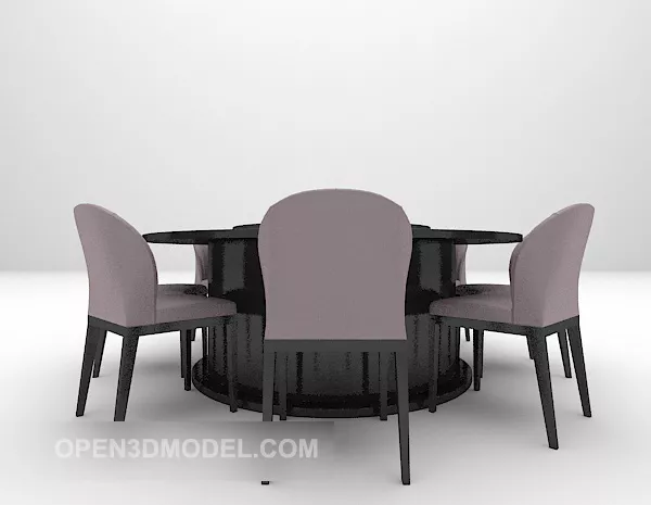Restaurant Modern Round Table Chair 3d model Restaurant Modern Round Table Chair 3d model
