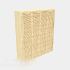 Modern Simple Wardrobe Yellow Wood 3d model