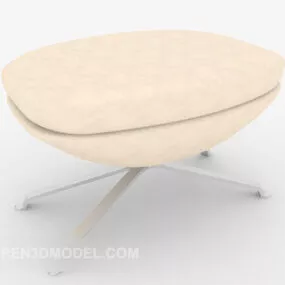 Modern Stool Beige Leather 3d model