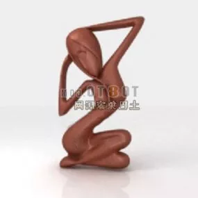Modern Style Crafts Girl Figurine 3d model