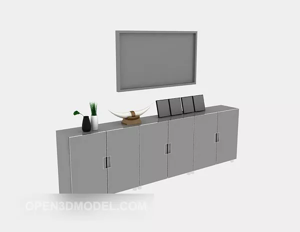 Modern Tv Cabinet Furniture With Tableware 3d model Modern Tv Cabinet Furniture With Tableware 3d model