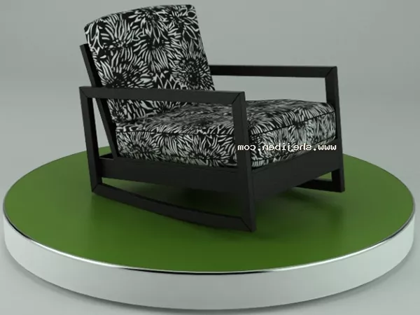 Modern Armchair black White Fabric 3d model Modern Armchair black White Fabric 3d model