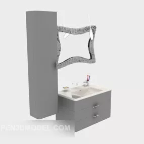 Modern Bathroom Cabinet Grey Paint 3d model