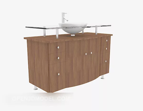 Modern Style Red Washbasin 3d model