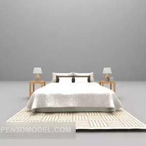 Modern Bed Carpet Full Set Furniture 3d model