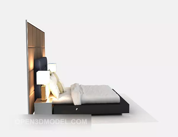 Modern Bed With Lighting 3d model Modern Bed With Lighting 3d model