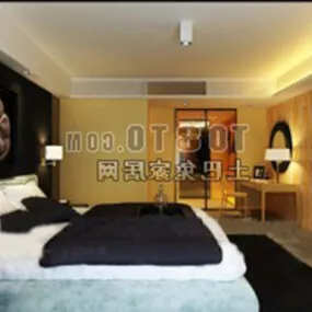 Modern Bedroom Warm Lighting Interior 3d model