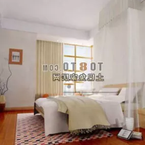 Modern Bedroom White 3d model