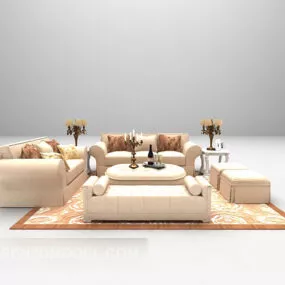 Modern Beige Sofa 3d model