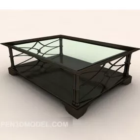 Modern Black Glass Coffee Table 3d model