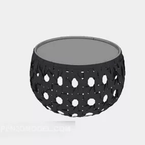 Modern Black Round Coffee Table 3d model