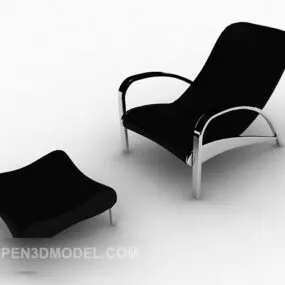 Modern Black Simple Lounge Chair 3d model
