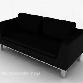 Modern Black Simple Multiplayer Sofa 3d model